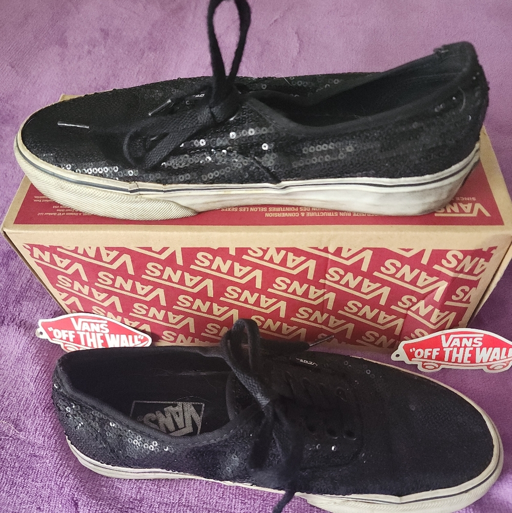 Vans Women's Black Sequin Sneakers